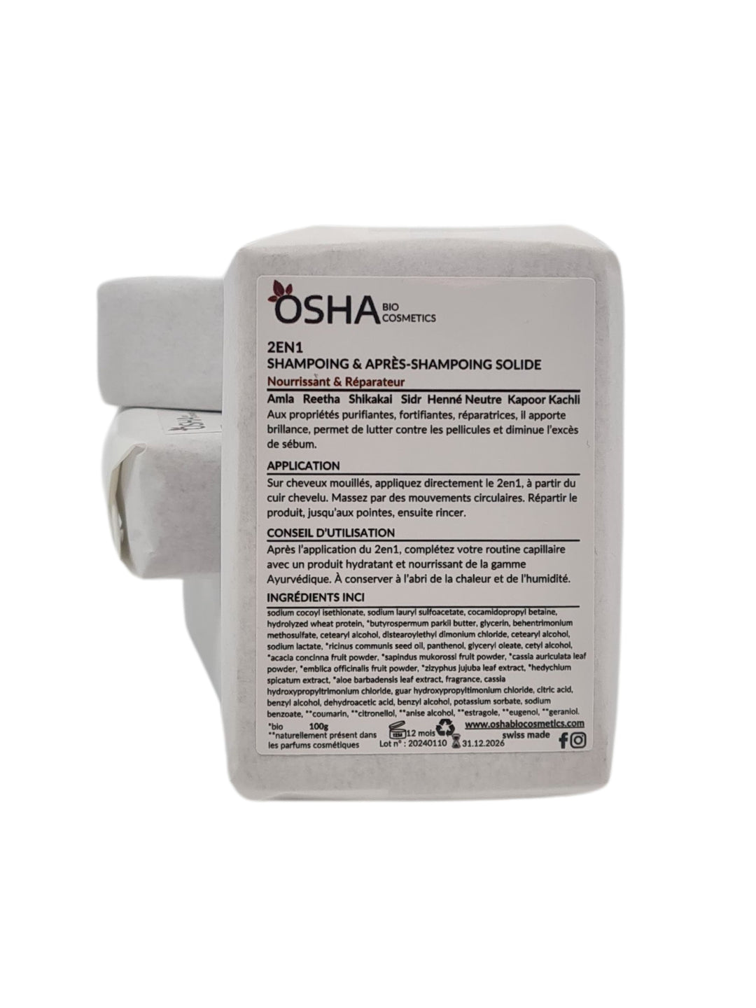 2en1 Shampoing & Après-Shampoing Solide Ayurvédique - OSHA Biocosmetics