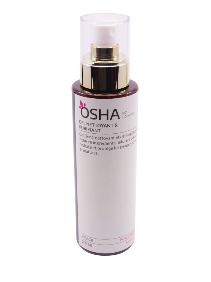 Gel Nettoyant et Purifiant 2en1 Rose & Hibiscus - OSHA Biocosmetics