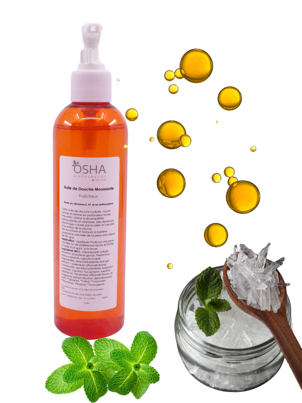 Huile de Douche Moussante Fraîcheur - OSHA Biocosmetics