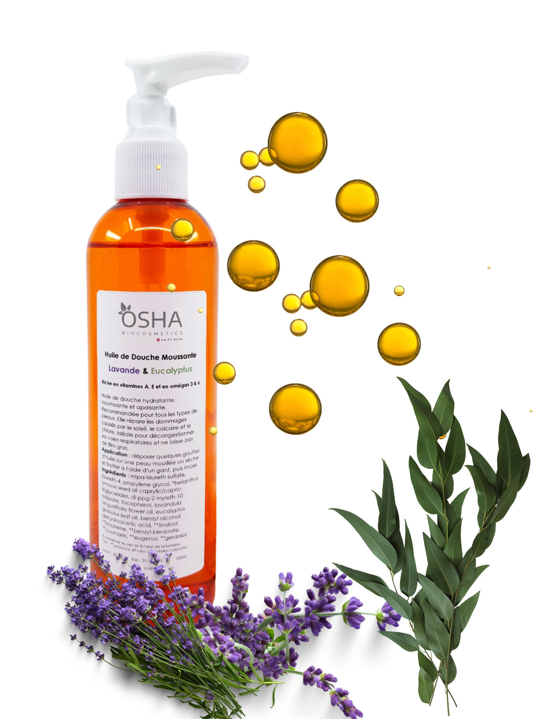 Huile de Douche Moussante Lavande & Eucalyptus - OSHA Biocosmetics