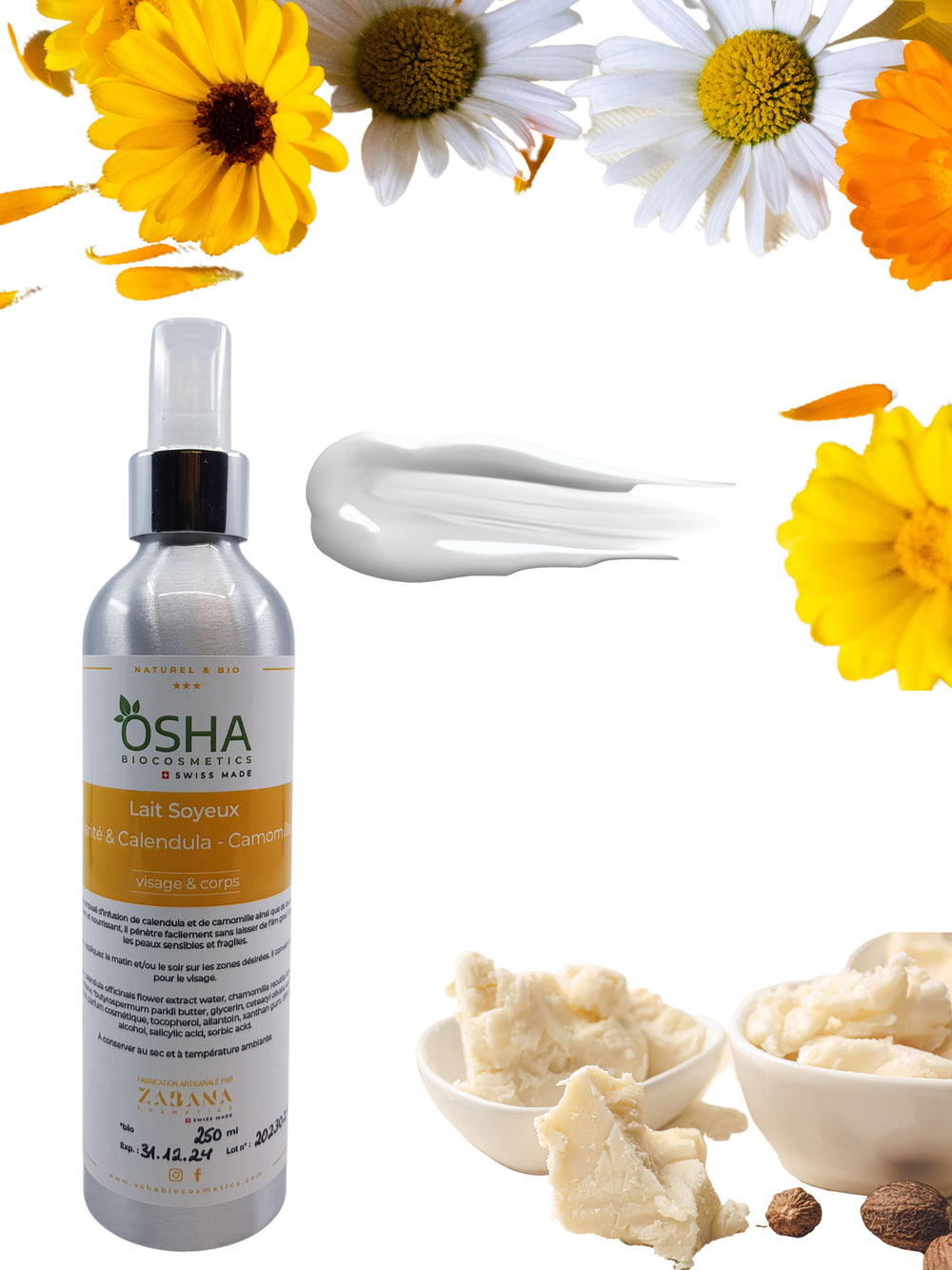 Lait Soyeux Karité & Camomille-Calendula - OSHA Biocosmetics