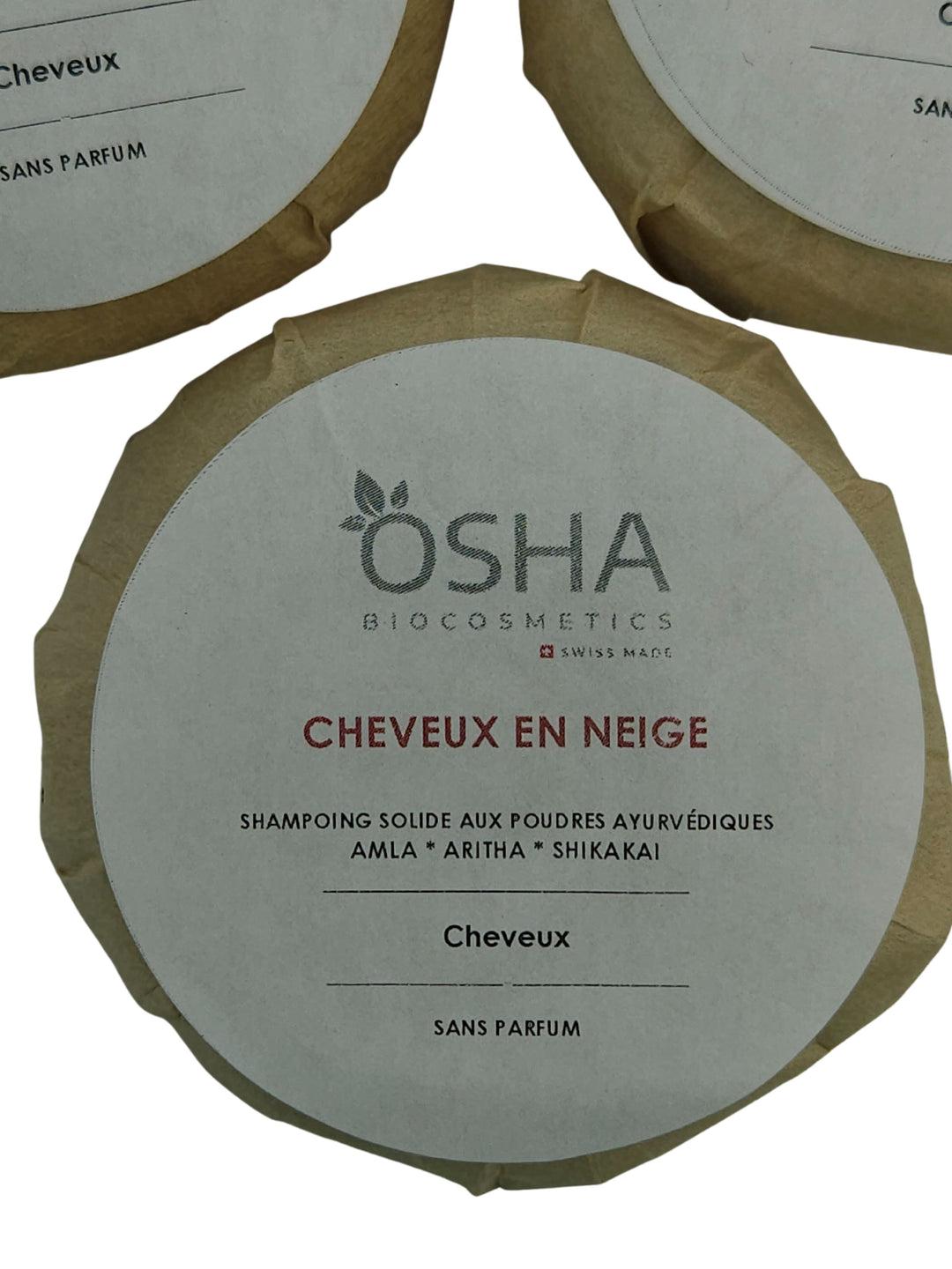 Shampoing solide ayurvédique "Cheveux en Neige' - OSHA Biocosmetics