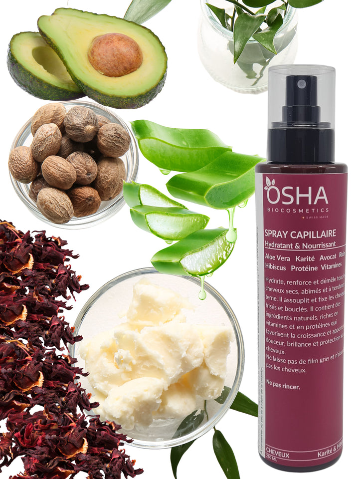 Spray Capillaire Aloe Vera Karité & Hibiscus - OSHA Biocosmetics