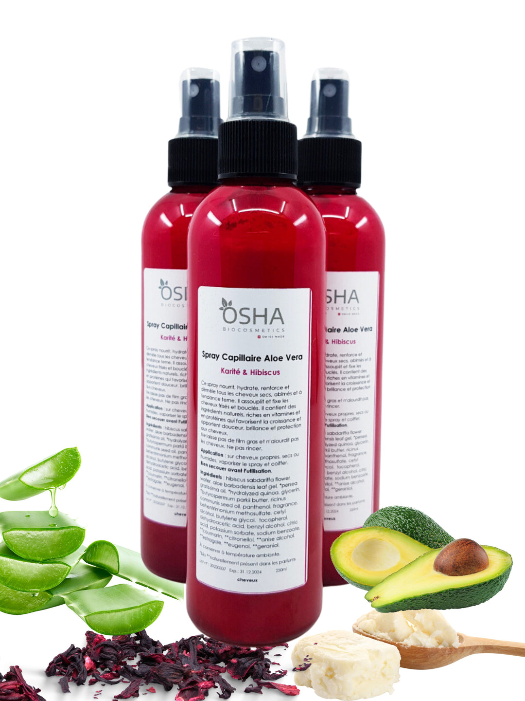 Spray Capillaire Aloe Vera Karité & Hibiscus - OSHA Biocosmetics
